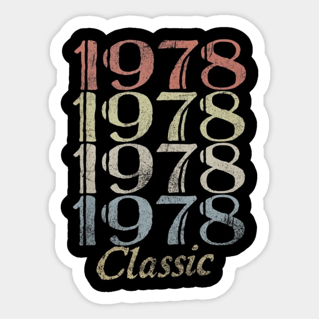 42nd Birthday Gift 42 Years Old Retro Vintage 1978 Classic Sticker by bummersempre66